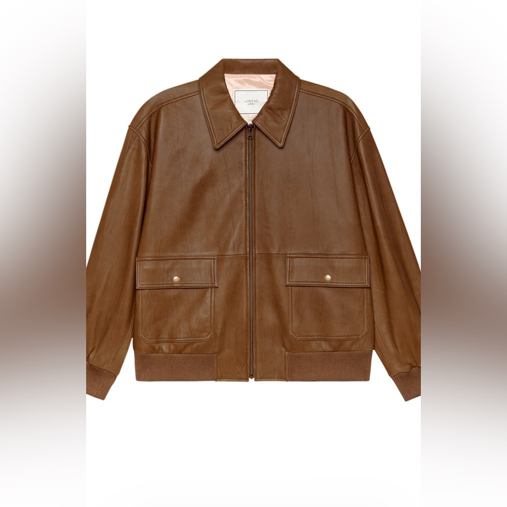 The Flight Jacket. The Great. Saddle Brown. Size 0. Original price $995 - Picture 3 of 9